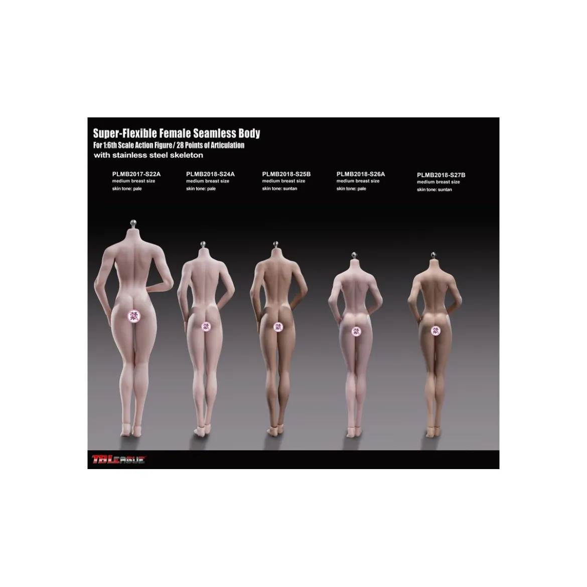 Phicen - TBLeague 1/6 Scale Female Super-Flexible Seamless Body - Corp petit bronzé bonnets moyens