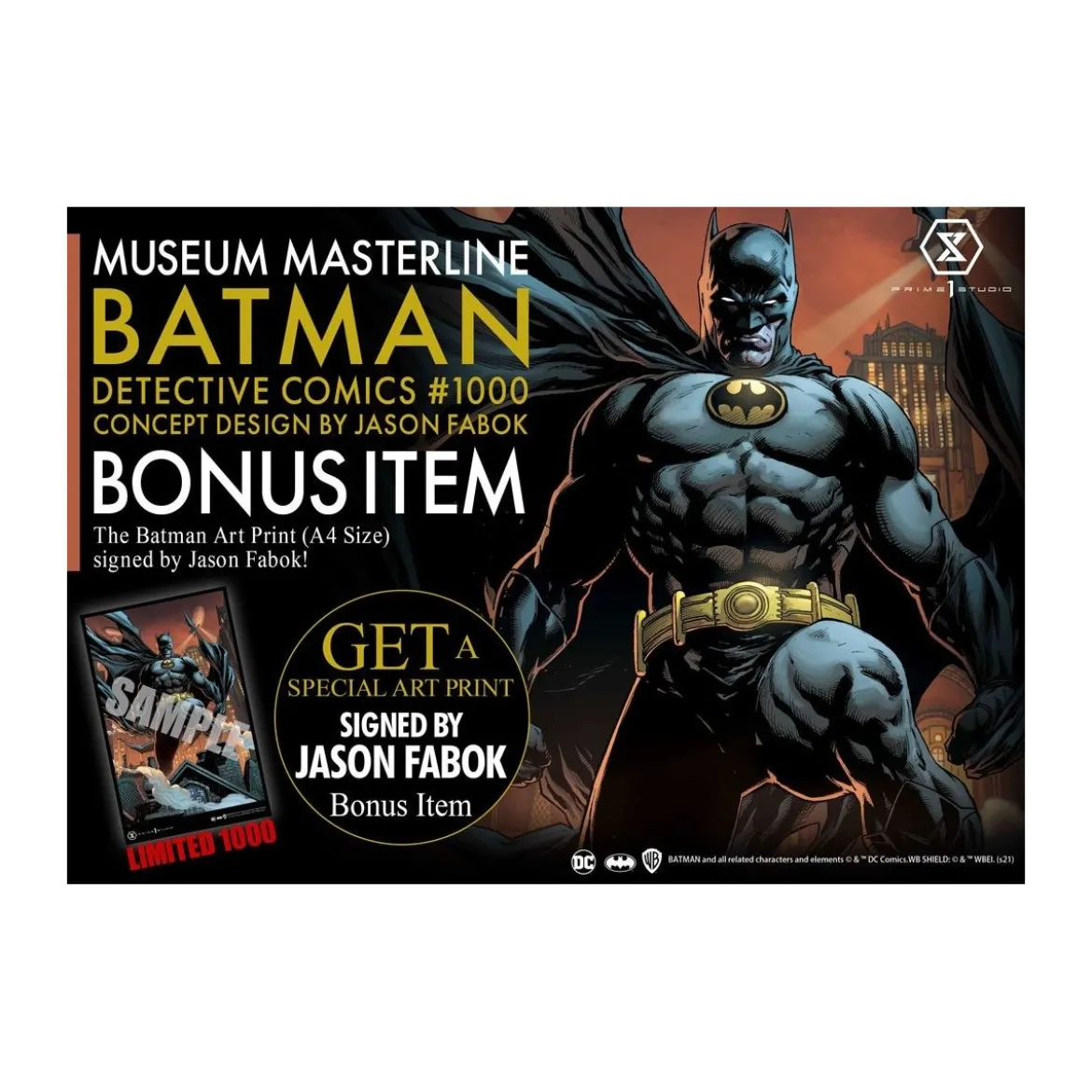 Prime 1 Studio - Batman Detective Comics 1000 Concept Design by Jason Fabok DX Bonus Ver