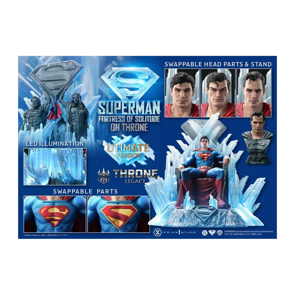 Prime 1 Studio DC Comics Throne Legacy Collection - Superman Fortress of Solitude on Throne Ultimate Bonus Version