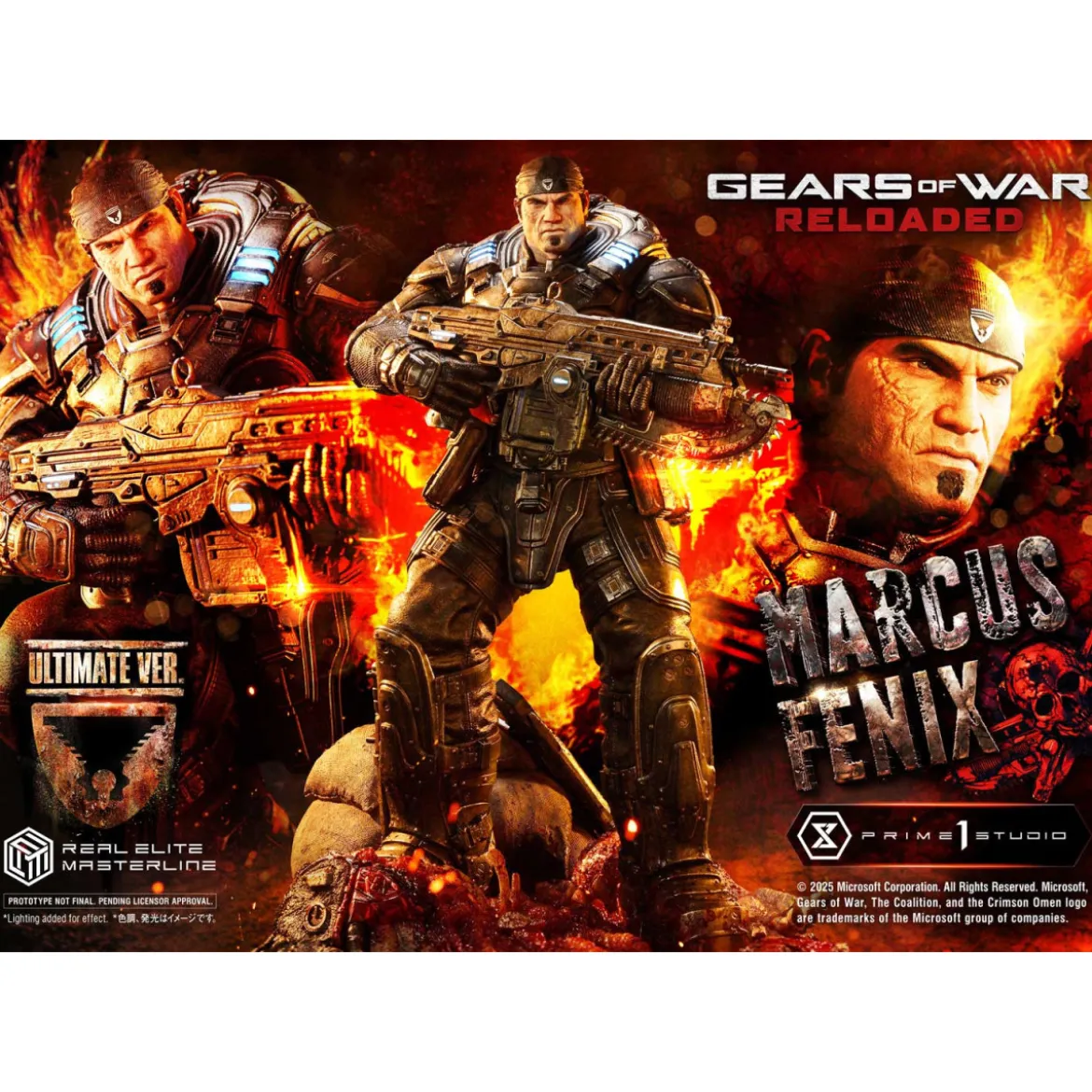 Prime 1 Studio - Gears of War Reloaded - Marcus Fenix Ultimate Bonus Version - Real Elite Masterline Series 1/3