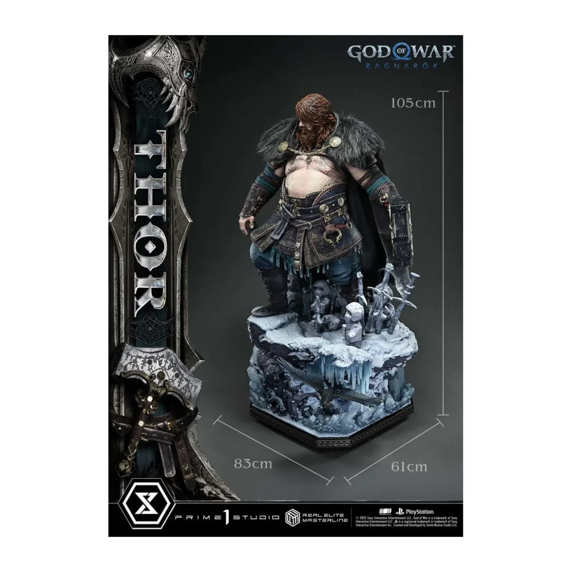 Prime 1 Studio - God of War: Ragnarok - Thor Deluxe Bonus Version - Real Elite Masterline Series 1/3