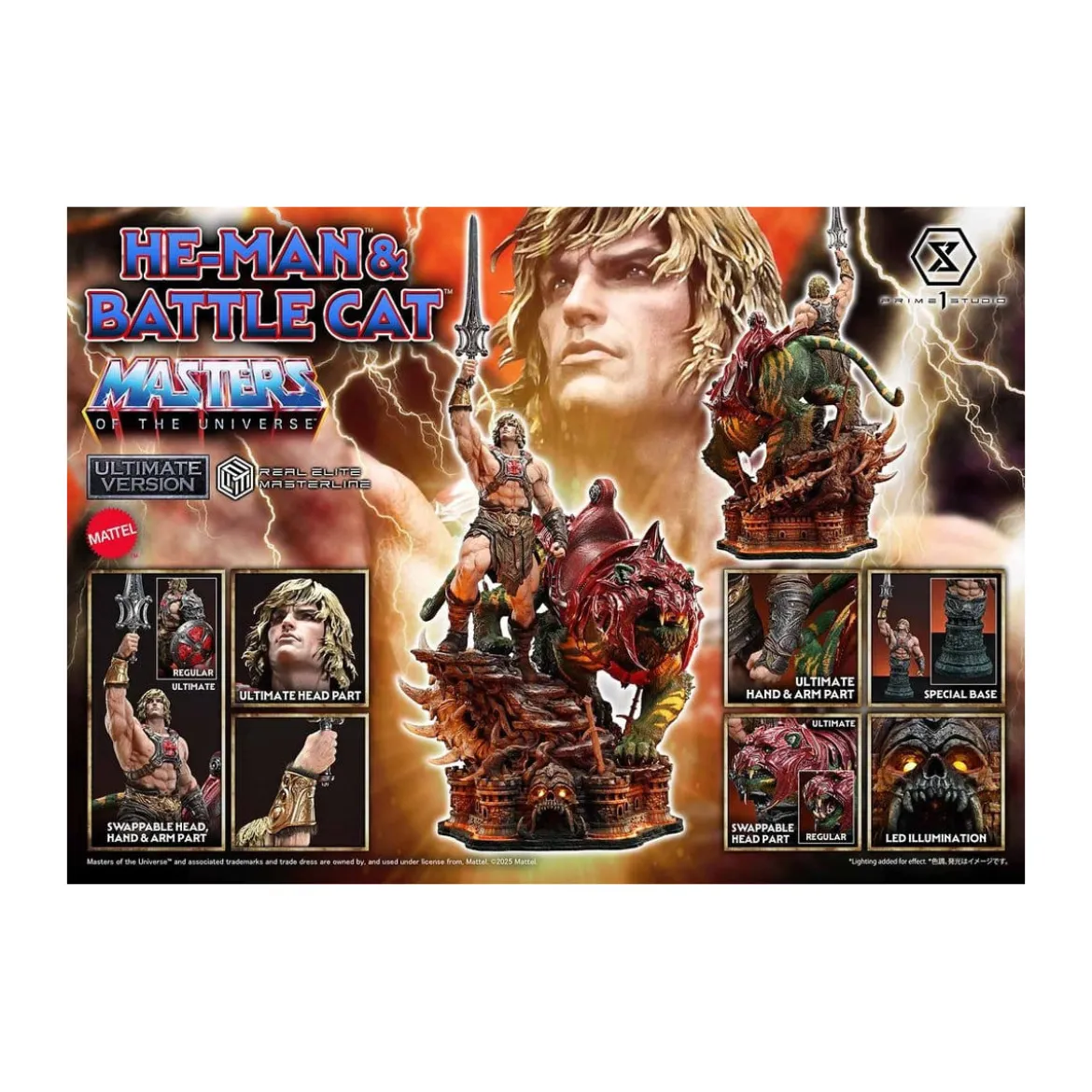 Prime 1 Studio - Masters of the Universe - He-Man & Battle Cat Ultimate Bonus Version - Real Elite Masterline Series 1/4