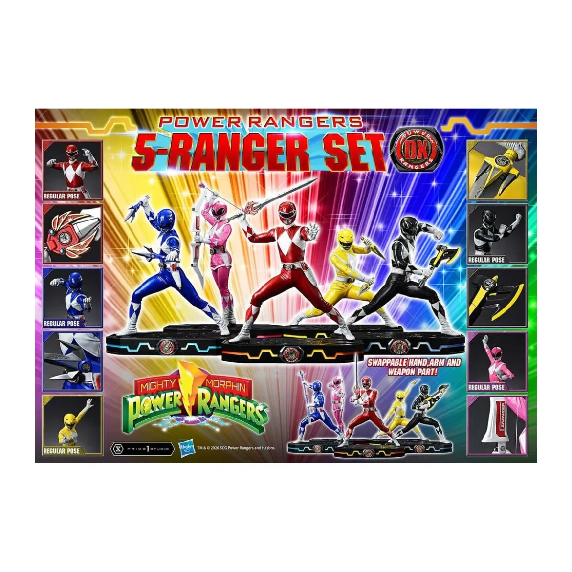 Prime 1 Studio - Mighty Morphin Power Rangers Premium Masterline Set de 5 statuettes 1/4 Deluxe Version Bonus