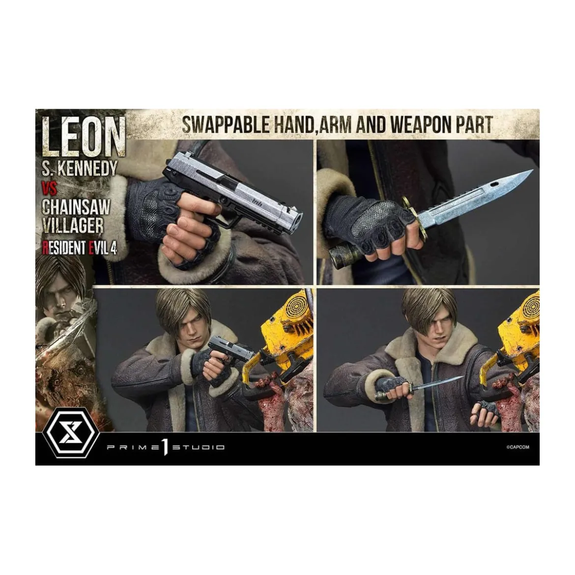 Prime 1 Studio - Resident Evil 4 Leon S. Kennedy vs. Chainsaw Villager Bonus Ver. - Ultimate Premium Masterline Series 1/4