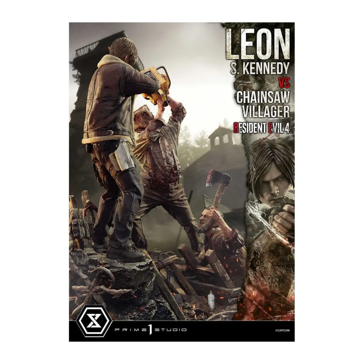 Prime 1 Studio - Resident Evil 4 Leon S. Kennedy vs. Chainsaw Villager Bonus Ver. - Ultimate Premium Masterline Series 1/4