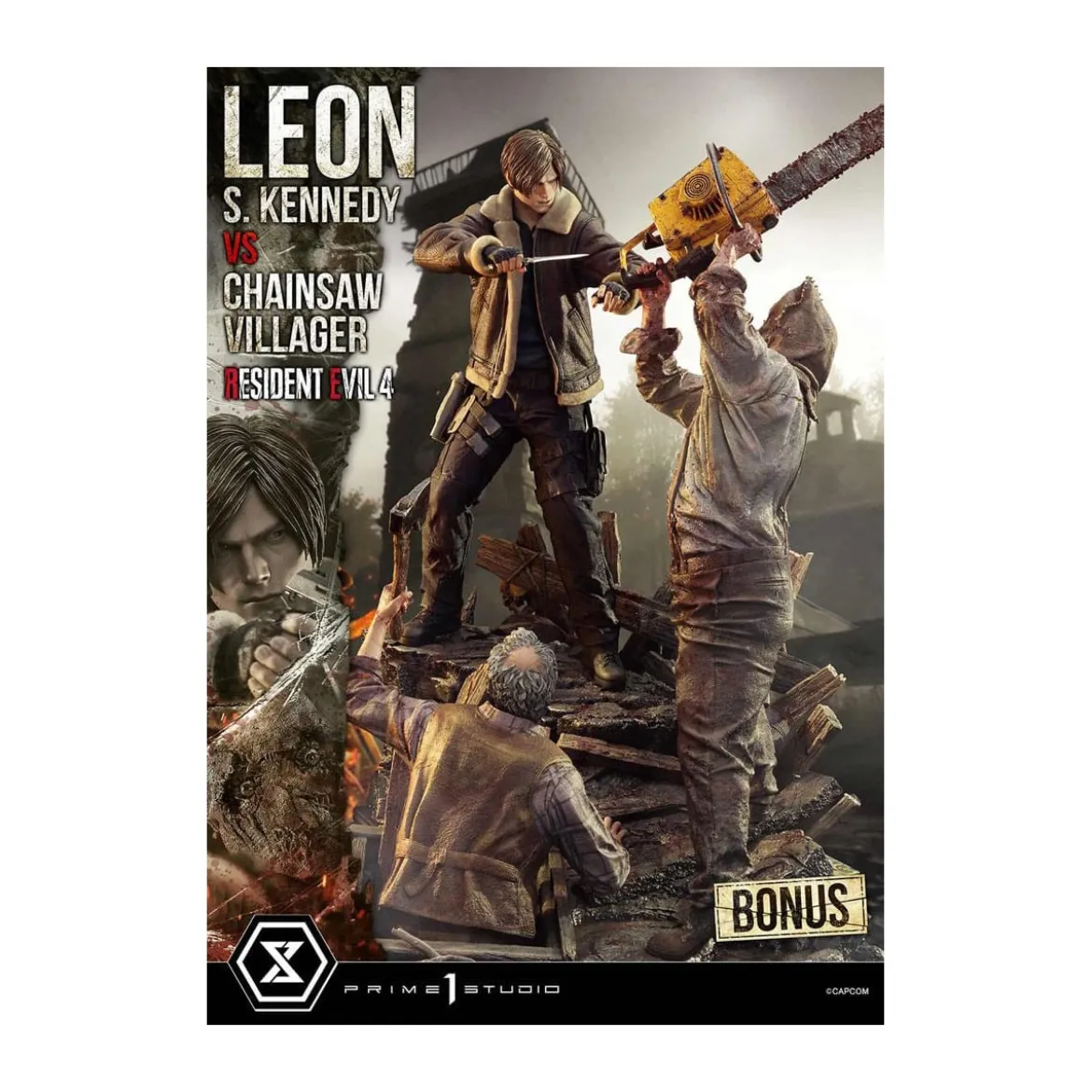 Prime 1 Studio - Resident Evil 4 Leon S. Kennedy vs. Chainsaw Villager Bonus Ver. - Ultimate Premium Masterline Series 1/4