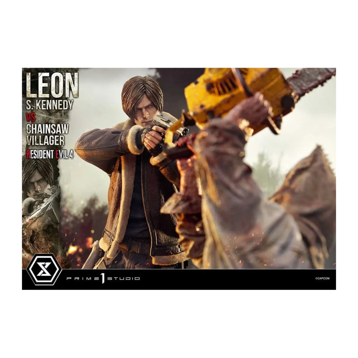 Prime 1 Studio - Resident Evil 4 Leon S. Kennedy vs. Chainsaw Villager Bonus Ver. - Ultimate Premium Masterline Series 1/4