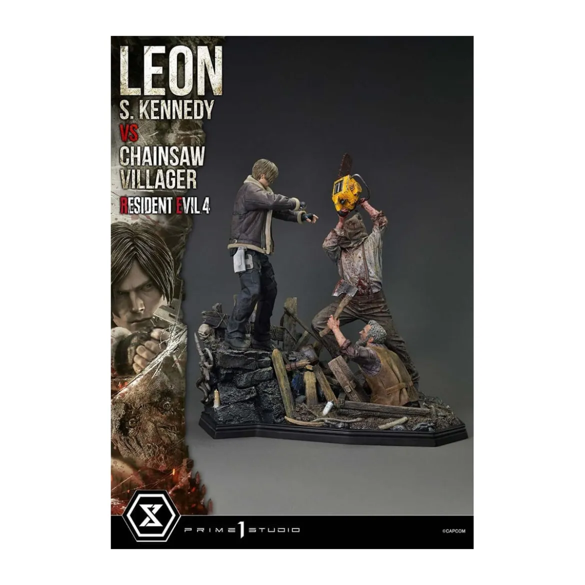 Prime 1 Studio - Resident Evil 4 Leon S. Kennedy vs. Chainsaw Villager Bonus Ver. - Ultimate Premium Masterline Series 1/4