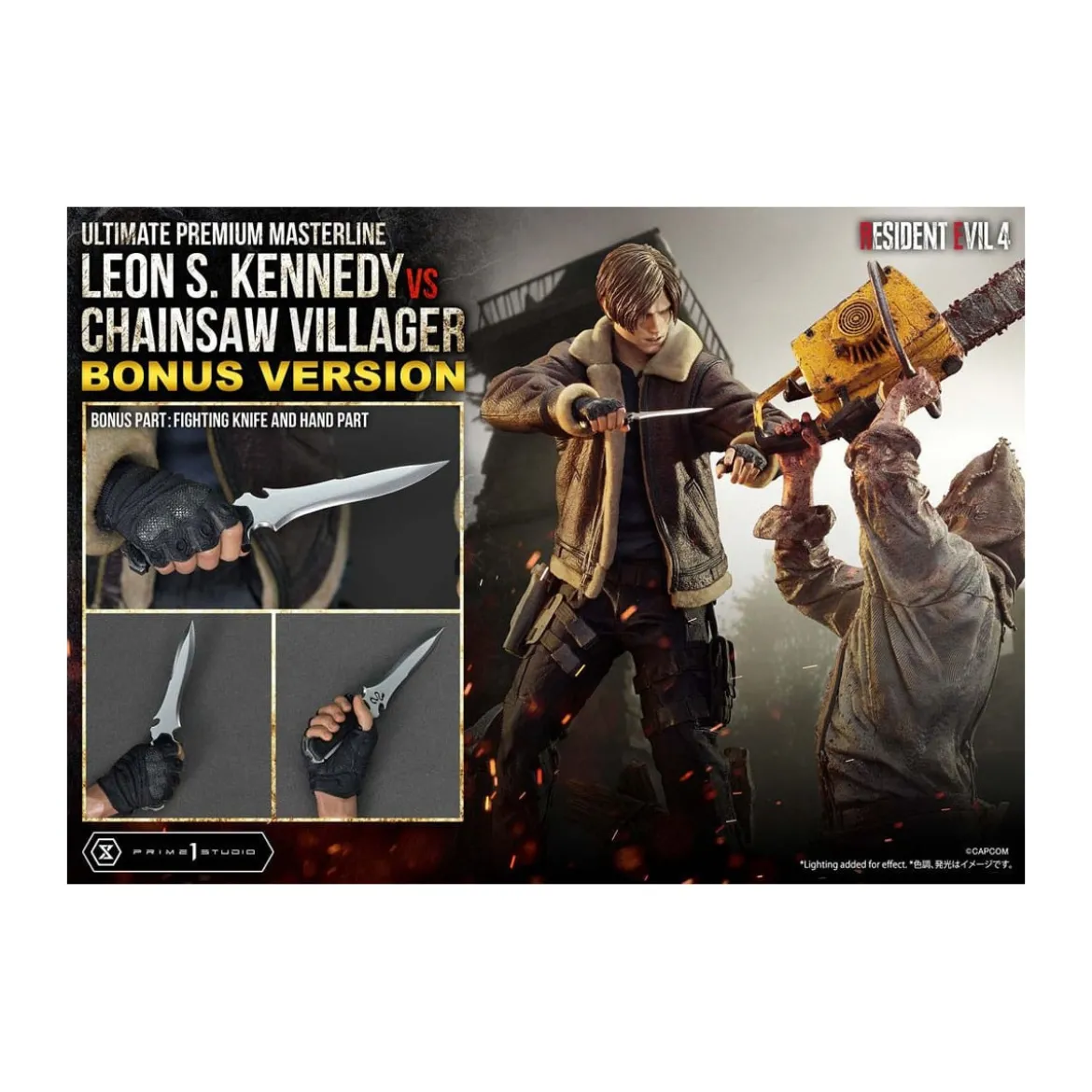 Prime 1 Studio - Resident Evil 4 Leon S. Kennedy vs. Chainsaw Villager Bonus Ver. - Ultimate Premium Masterline Series 1/4