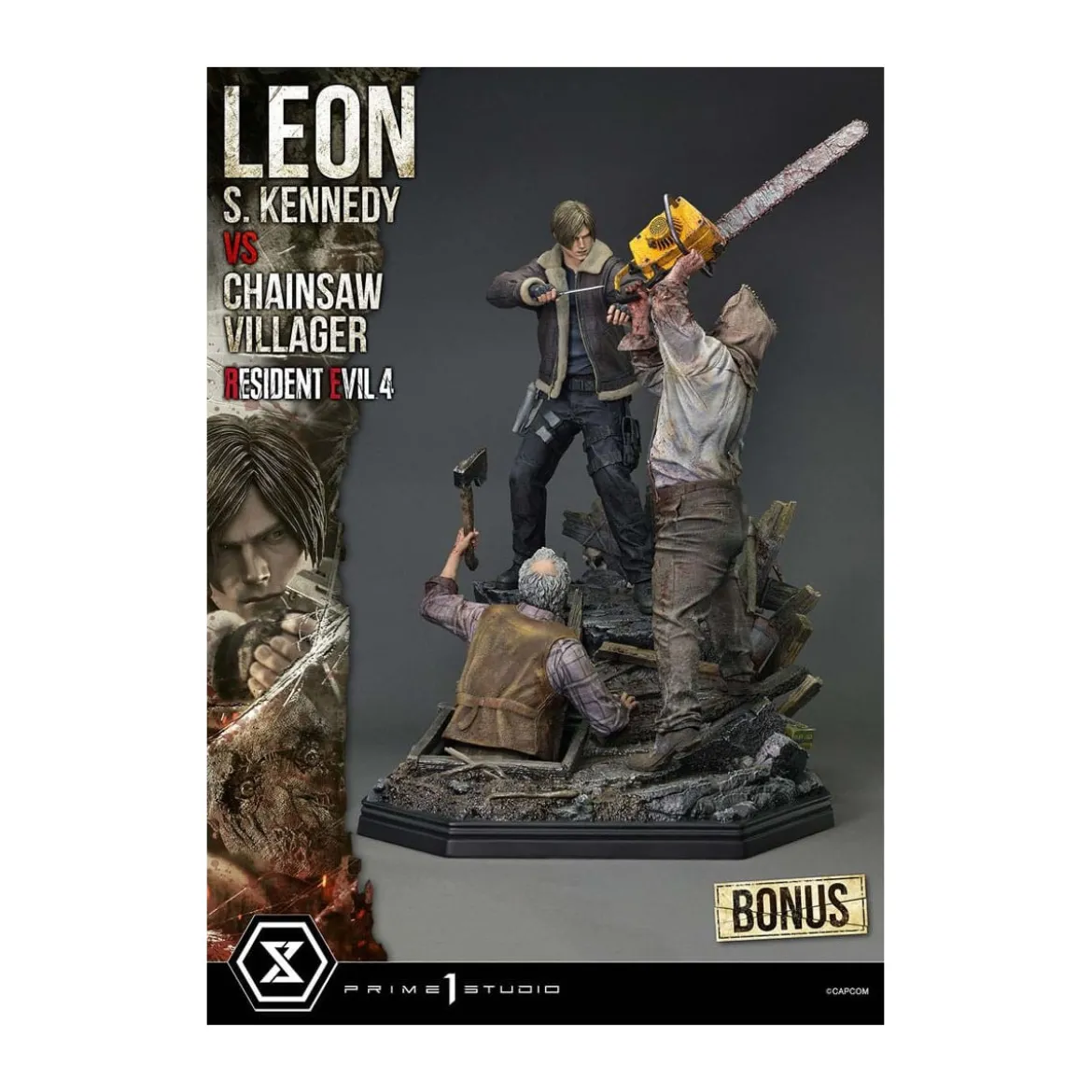 Prime 1 Studio - Resident Evil 4 Leon S. Kennedy vs. Chainsaw Villager Bonus Ver. - Ultimate Premium Masterline Series 1/4