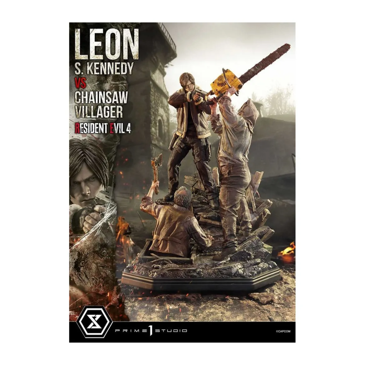 Prime 1 Studio - Resident Evil 4 Leon S. Kennedy vs. Chainsaw Villager Bonus Ver. - Ultimate Premium Masterline Series 1/4
