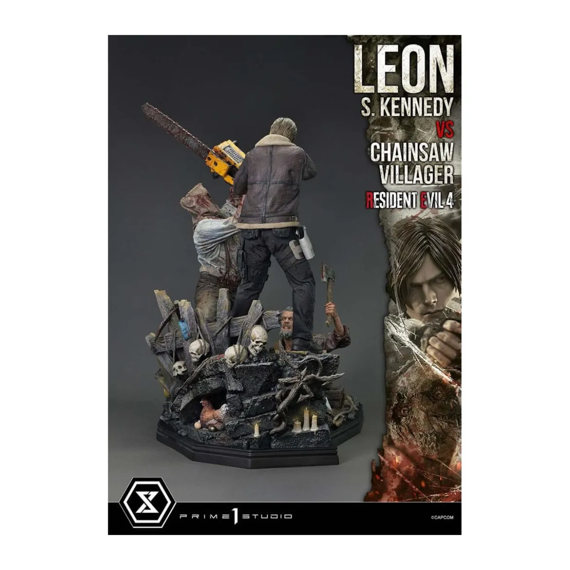 Prime 1 Studio - Resident Evil 4 Leon S. Kennedy vs. Chainsaw Villager Bonus Ver. - Ultimate Premium Masterline Series 1/4
