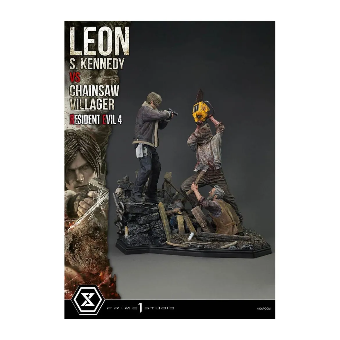 Prime 1 Studio - Resident Evil 4 Leon S. Kennedy vs. Chainsaw Villager Bonus Ver. - Ultimate Premium Masterline Series 1/4