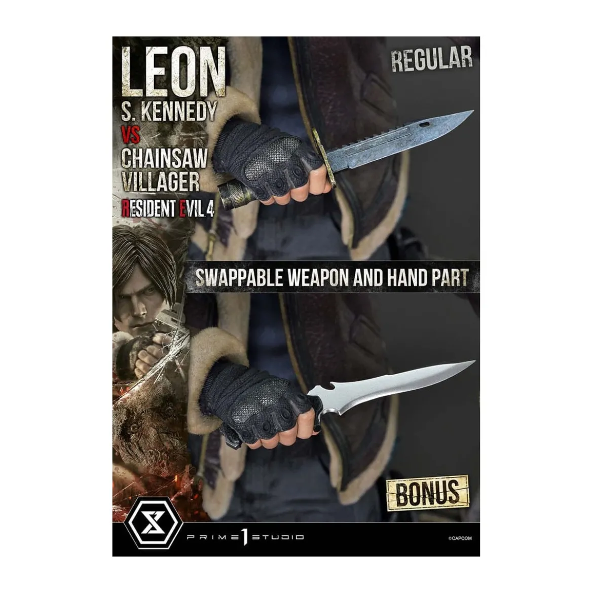 Prime 1 Studio - Resident Evil 4 Leon S. Kennedy vs. Chainsaw Villager Bonus Ver. - Ultimate Premium Masterline Series 1/4