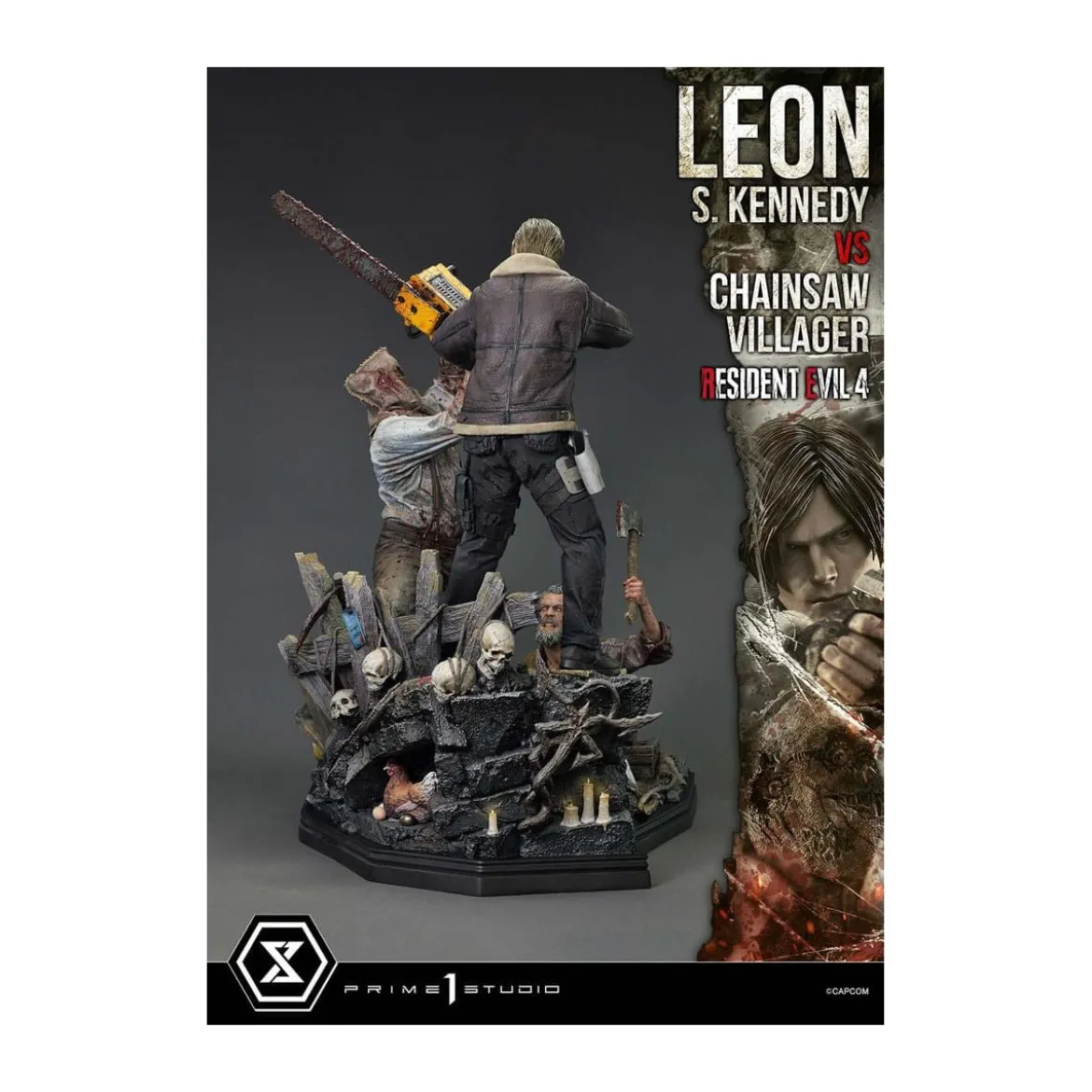 Prime 1 Studio - Resident Evil 4 Leon S. Kennedy vs. Chainsaw Villager Bonus Ver. - Ultimate Premium Masterline Series 1/4
