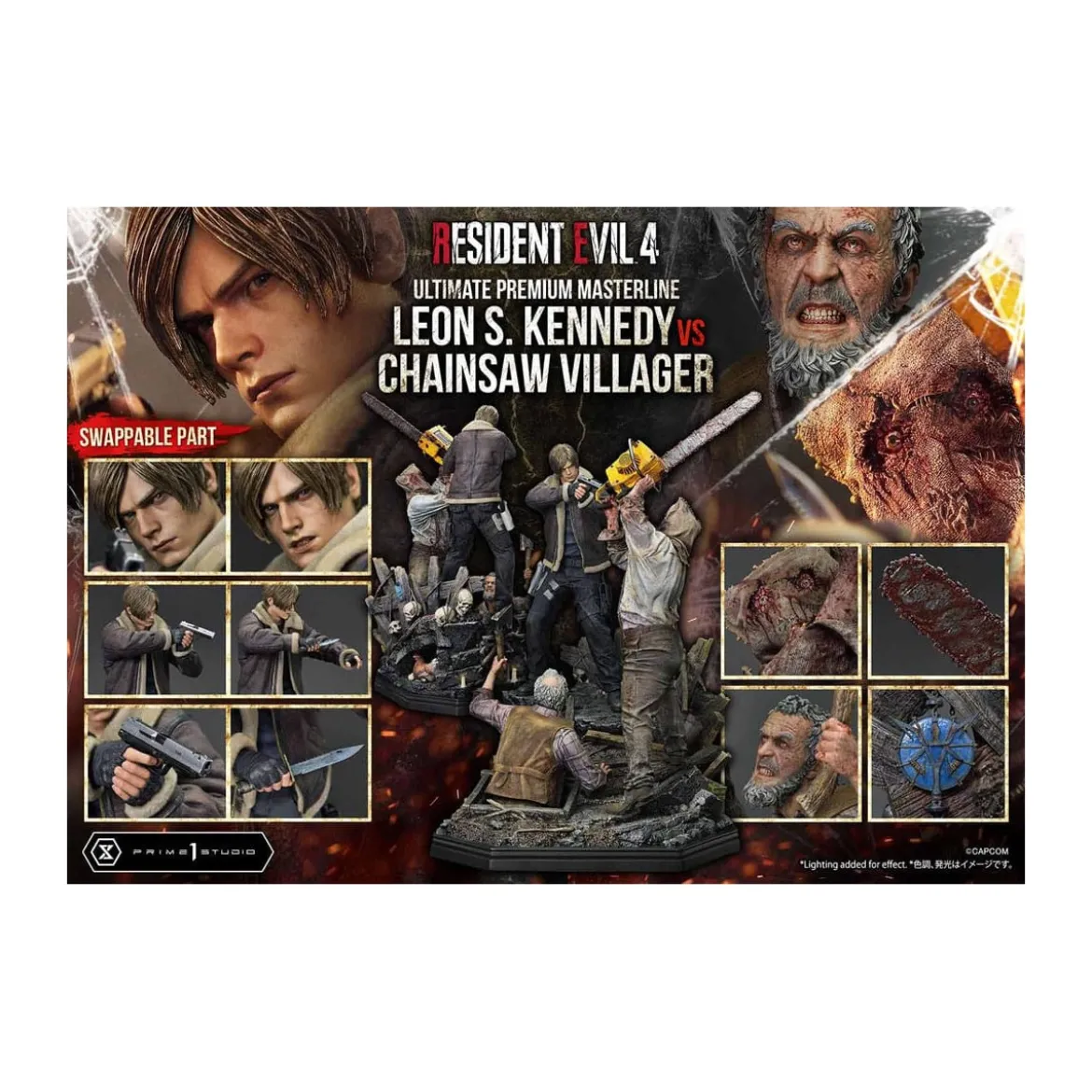 Prime 1 Studio - Resident Evil 4 Leon S. Kennedy vs. Chainsaw Villager Bonus Ver. - Ultimate Premium Masterline Series 1/4