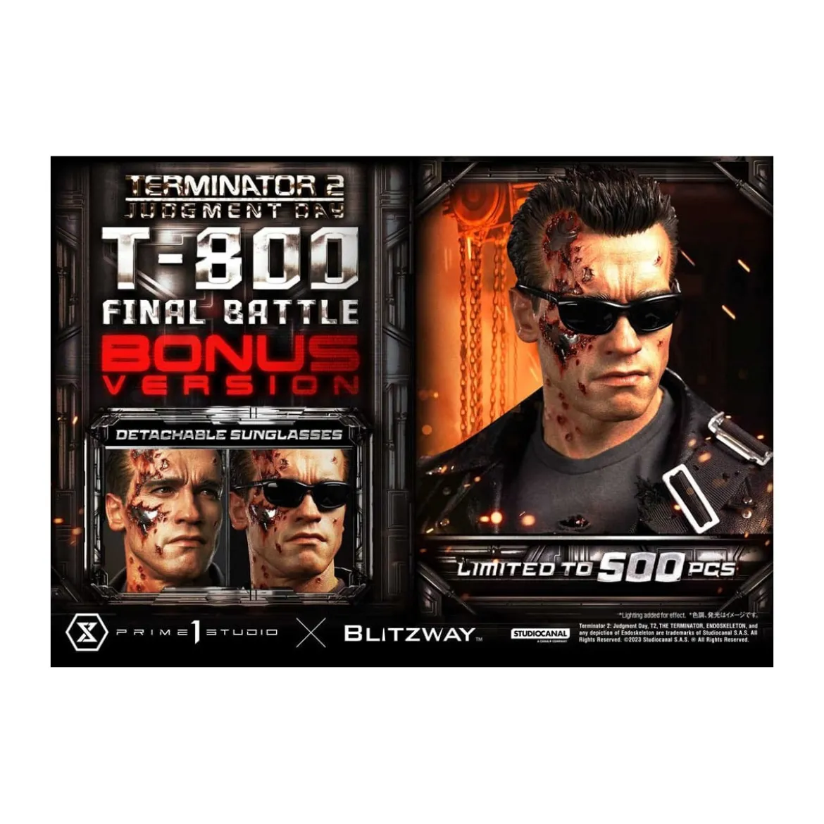 Prime 1 - Terminator 2 Judgment Day T-800 Final Battle Deluxe Bonus Version - Museum Masterline Series 1/3