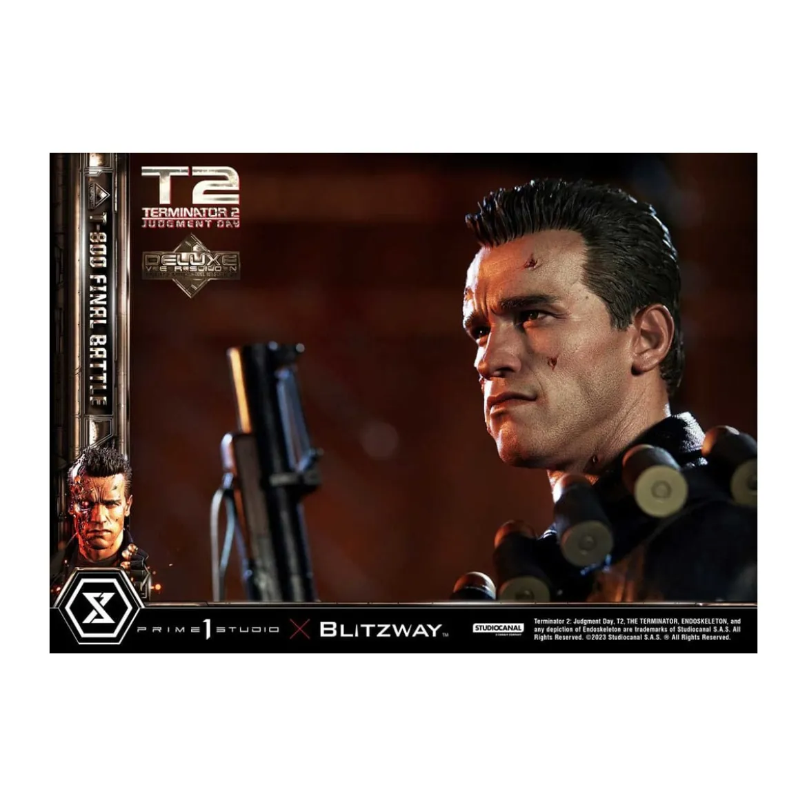 Prime 1 - Terminator 2 Judgment Day T-800 Final Battle Deluxe Bonus Version - Museum Masterline Series 1/3