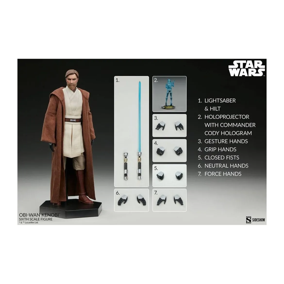 Sideshow Star Wars - Obi-Wan Kenobi - The Clone Wars 1/6