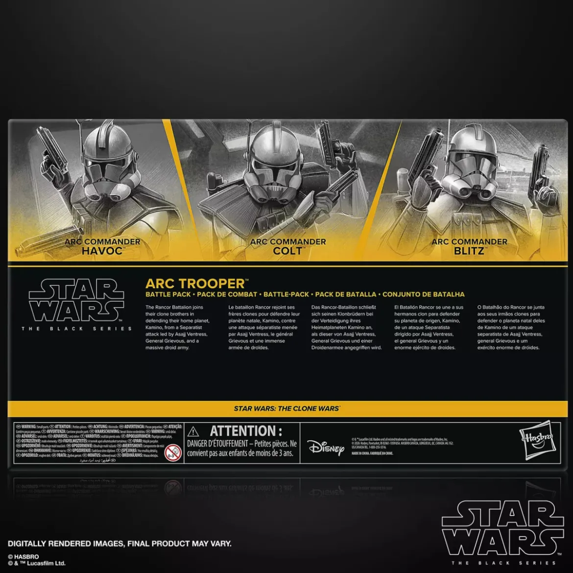 Star Wars The Black Series - ARC Trooper Battle Pack (Colt, Havoc, Blitz) - The Clone Wars