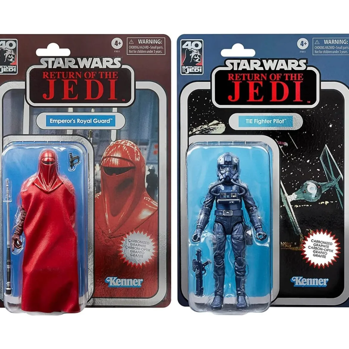 Star Wars The Black Series Carbonized - Pack 2 figurines Emperor's Royal Guard & TIE Fighter Pilot - 40th ROTJ Anniversary