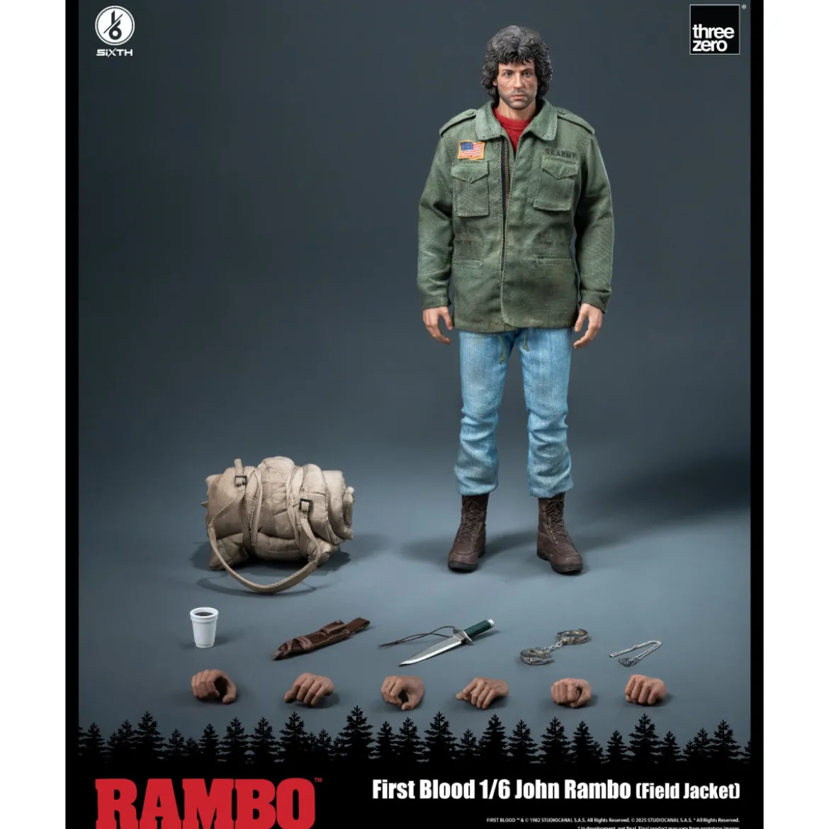 Three Zero - Rambo I - Figurine 1/6 - John Rambo Field Jacket - 30cm