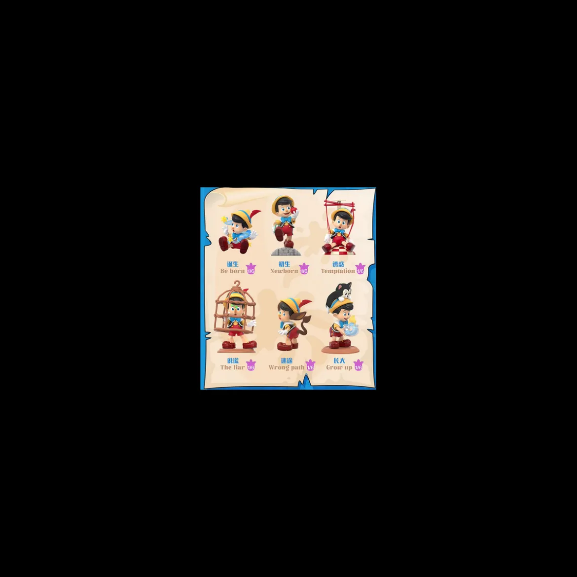 Top Toy - Disney Pinocchio Growth Diary - set de 6 figurines en blind box