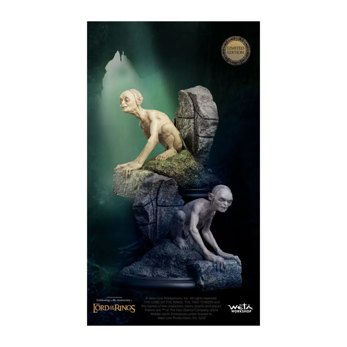 Weta - Le Seigneur des Anneaux statuette Gollum & Sméagol in Ithilien - LOTR